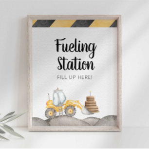 Affiche Panneau de fête de la station d'essence de camion