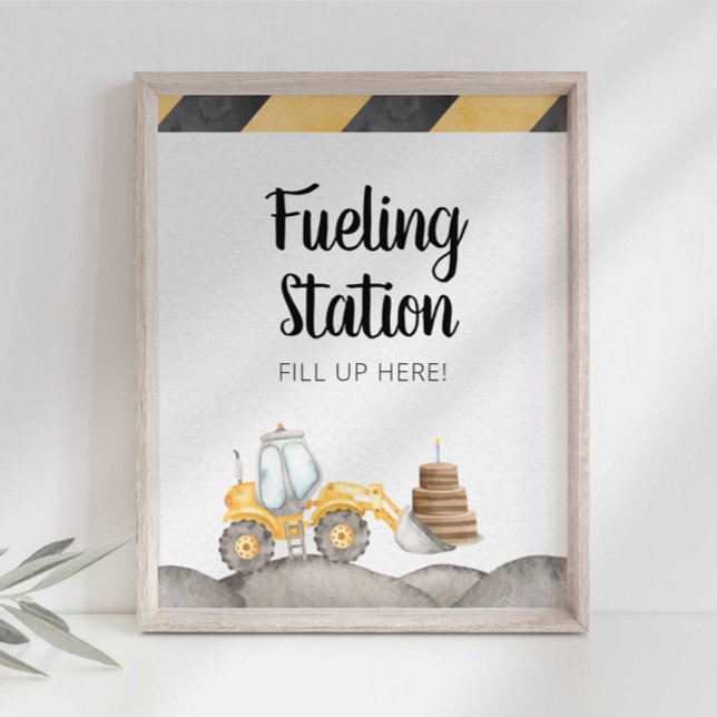 Affiche Panneau de fête de la station d'essence de camion  (Créateur téléchargé)
