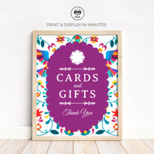 Affiche Panneau de Fête de Mariage Fiesta Cards and Gifts