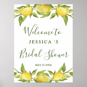 Affiche Panneau de Fête de Mariage Fleurs de Citron et Ver