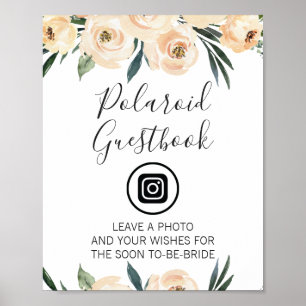 Affiche Panneau de Fête de Mariage Floral Crème Editable