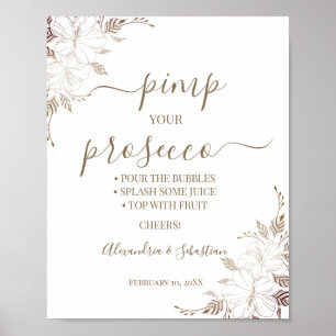 Affiche Panneau de Fête de Mariage Floral Lines Pimp your