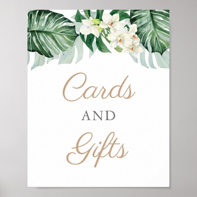 Affiche Panneau de Fête de Mariage Jungle Foliage Cartes e (Devant)