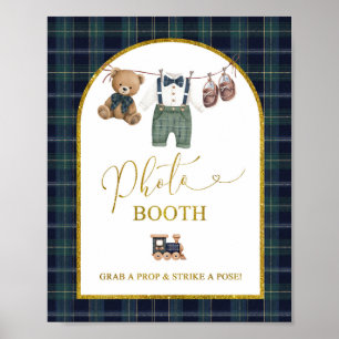 Affiche Panneau de fête de Photobooth à carreaux Gingham B