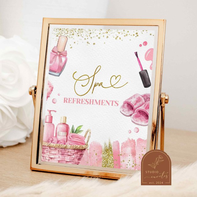 Affiche Panneau de fête de rafraîchissements de Spa (Créateur téléchargé)