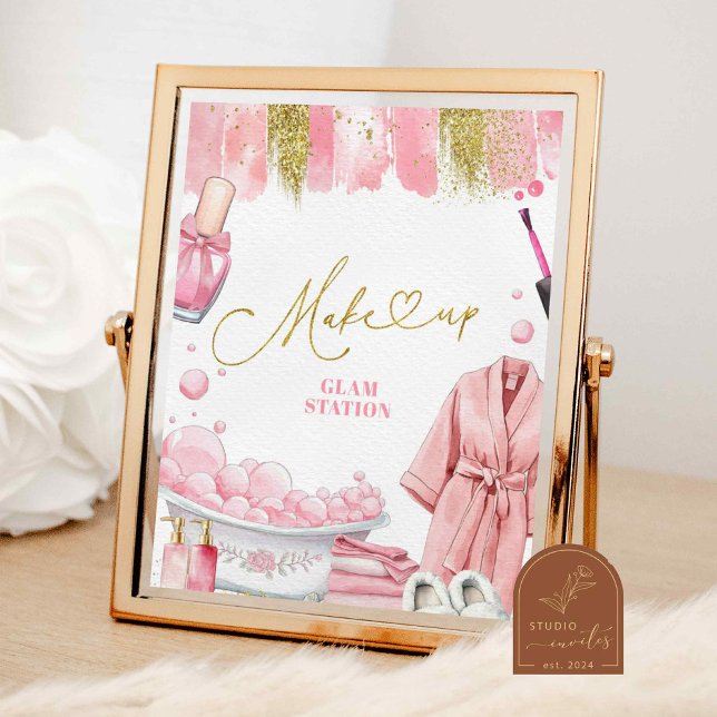 Affiche Panneau de fête de spa de section de maquillage (Créateur téléchargé)