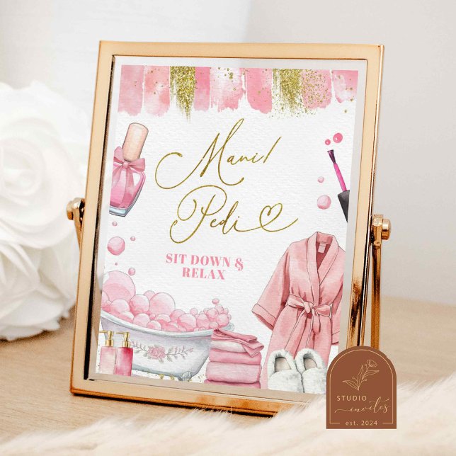 Affiche Panneau de fête de spa Mani Pedi (Créateur téléchargé)