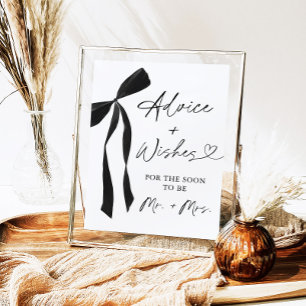 Affiche Panneau de Fête des mariées Black Bow Conseils et