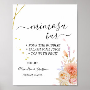 Affiche Panneau de Fête des mariées Dahlia & Rose Mimosa B