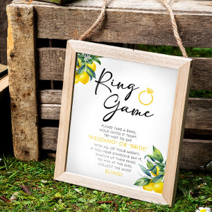 Affiche Panneau de Fête des mariées de la bague de citron