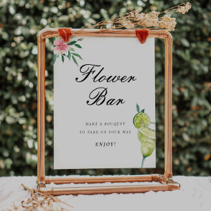 Affiche Panneau de Fête des mariées de la barre de fleurs 