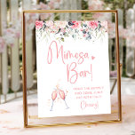Affiche Panneau de Fête des mariées florale rose pâle Mimo<br><div class="desc">Améliorez votre brunch de mariée avec notre brasserie Blush Pink Floral Bridal Brunch Mimosa Bar Sign. Cet élégant panneau de bar mimosa ajoute une touche de sophistication à votre décor de douche nuptiale. Avec ses fleurs rousses et son aquarelle design floral, il complète parfaitement le thème de la douche nuptiale...</div>