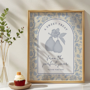 Affiche Panneau de Fête des mariées préféré bleu Dusty