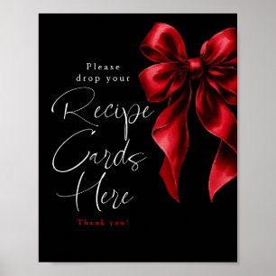 Affiche Panneau de Fête des mariées Rouge Bow Cartes de re