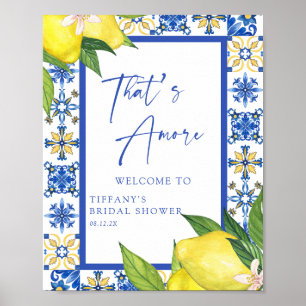 Affiche Panneau de Fête des mariées Thé Amore Carreaux Ble