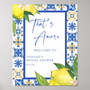 Affiche Panneau de Fête des mariées Thé Amore Carreaux Ble