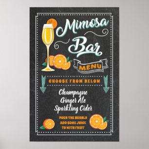Affiche Panneau de fête du bar Mimosa