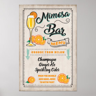 Affiche Panneau de fête du bar Mimosa