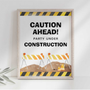 Affiche Panneau de fête en construction