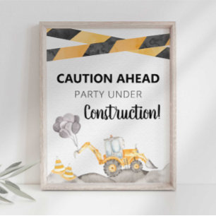 Affiche Panneau de fête en construction