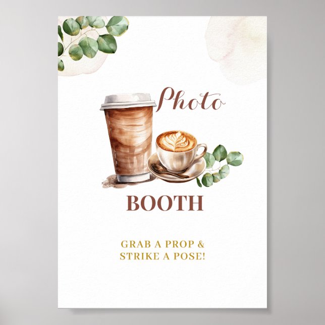 Affiche Panneau de fête Photobooth Coffee Love is Brewing (Devant)