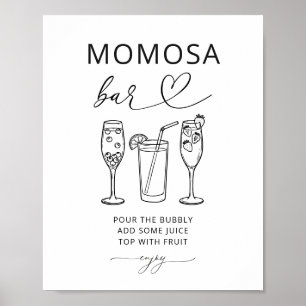 Affiche Panneau de fête pour Baby Shower Minimaliste Momos