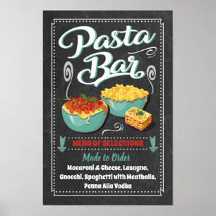 Affiche Panneau de fête pour bar à pâtes