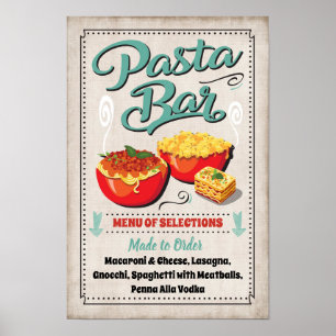 Affiche Panneau de fête pour bar à pâtes