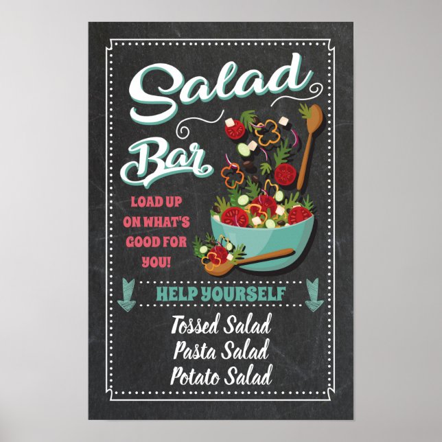 Affiche Panneau de fête pour bar à salades (Devant)