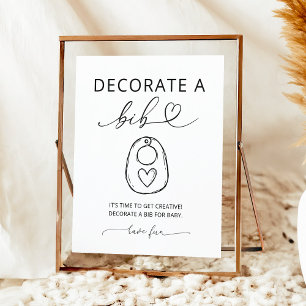 Affiche Panneau de fête pour bébé pour décorer un bavoir m