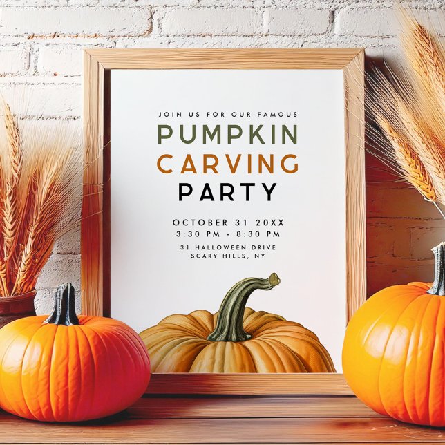 Affiche Panneau de fête pour le découpage de citrouilles p (Créateur téléchargé)