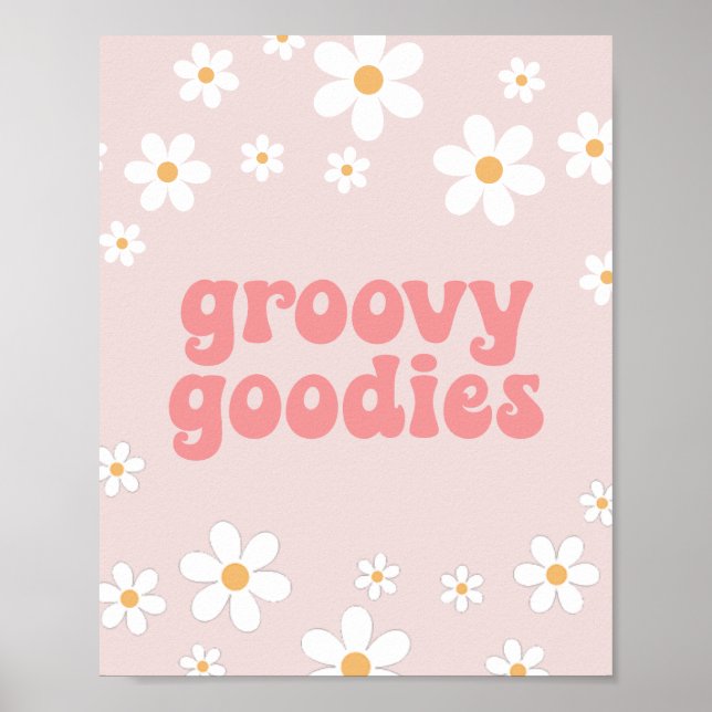 Affiche Panneau de fête rétro Daisy Rose boho Groovy Goodi (Devant)