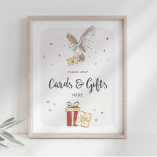 Affiche Panneau de fête sorcier Cartes et Cadeaux