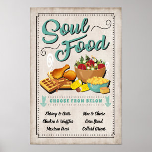 Affiche Panneau de fête Soul Food