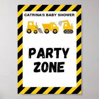 Affiche Panneau de fête sur le thème de la construction