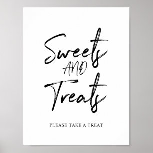 Affiche Panneau de fête Sweets & Treats avec lettrage noir