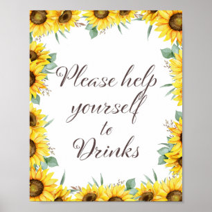 Affiche Panneau de fête Tournesol