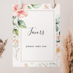 Affiche Panneau de Fleurs de Feuillage Vert Or Géométrique