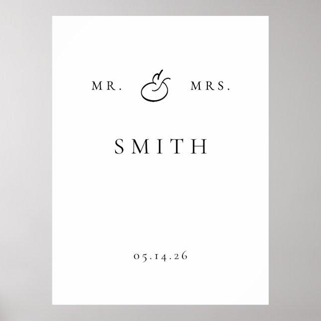 Affiche panneau de fond de mariage personnalisé (Devant)