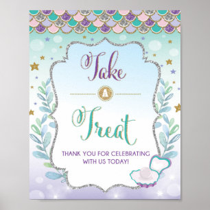 Affiche Panneau de friandise pour anniversaire sirène Baby