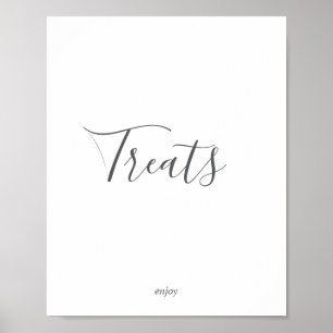 Affiche Panneau de friandises argentées minimaliste