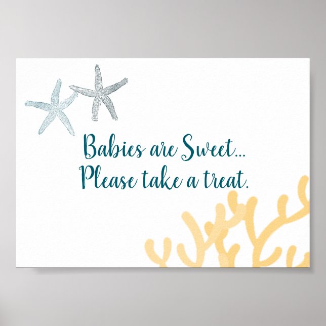 Affiche Panneau de friandises pour Baby Shower sur le thèm (Devant)