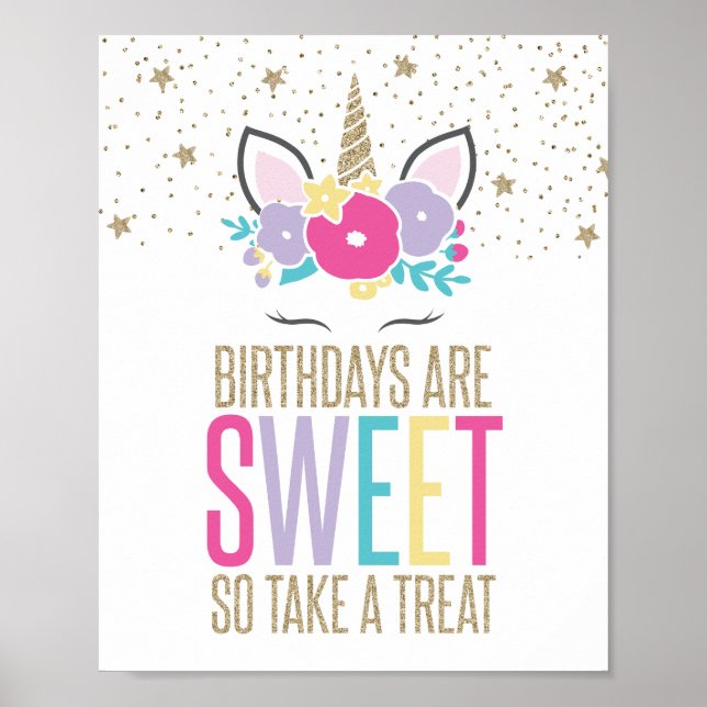 Affiche Panneau de friandises pour fête d'anniversaire Lic (Devant)