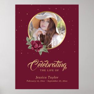 Affiche Panneau de funérailles floral personnalisé en bord