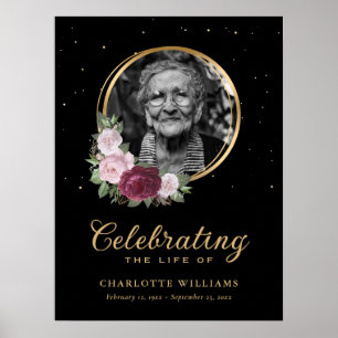 Affiche Panneau de funérailles personnalisé pour célébrati