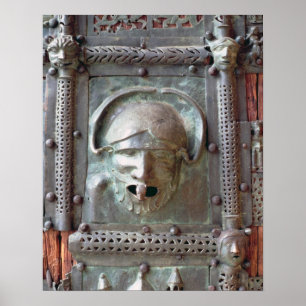 Affiche Panneau de gargouille de la porte gauche du