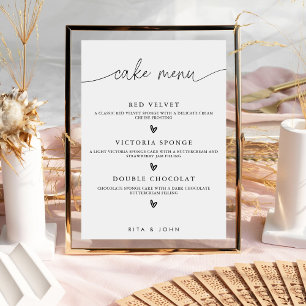 Affiche Panneau de gâteau de mariage à calligraphie modern