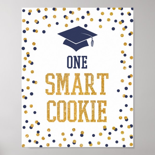 Affiche Panneau de graduation Marine & Gold d'un cookie in (Devant)