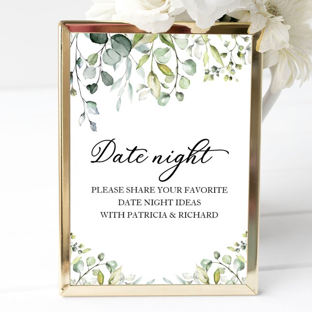 Affiche Panneau de jarre de nuit de date de douche de mari (Créateur téléchargé)