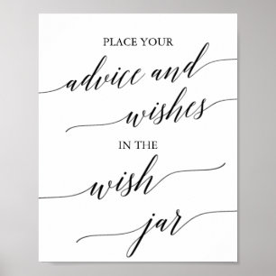 Affiche Panneau de jarre de vœux de calligraphie noire élé
